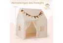 COSTWAY Spielzelt Spielhaus Kinder Indoor Beige Lichterketten Flaggen Bild 5