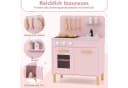 COSTWAY Spielküche Kinderküche Holz Rosa mit Herd Ofen & Zubehör Bild 4
