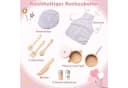 COSTWAY Spielküche Kinderküche Holz Rosa mit Herd Ofen & Zubehör Bild 5
