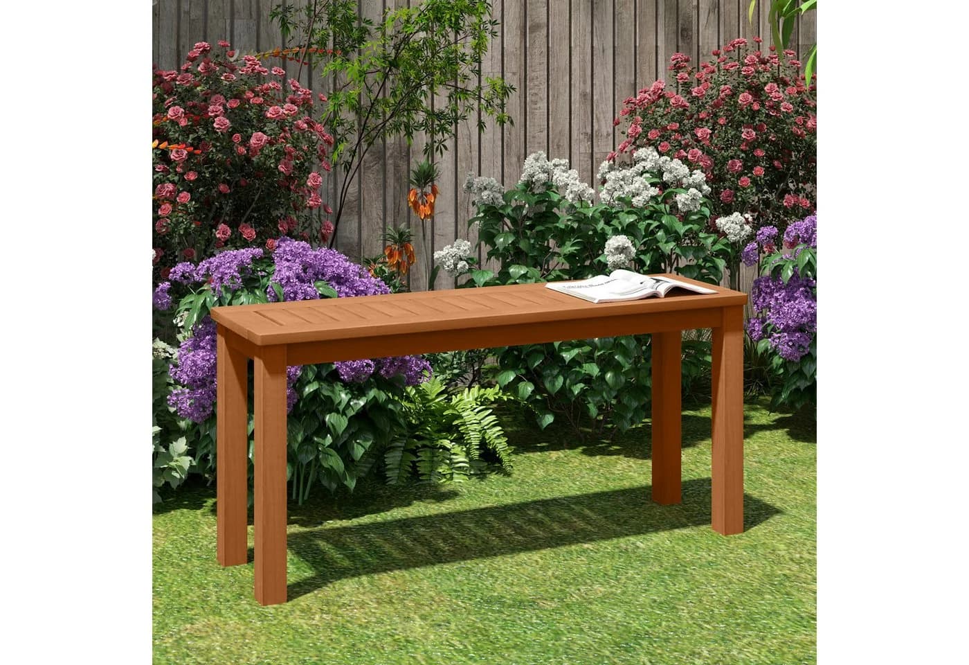 COSTWAY Gartenbank 2-Sitzer Massivholz Wetterfest