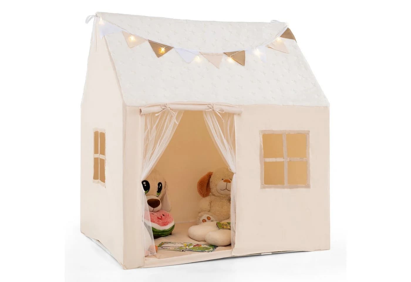 COSTWAY Spielzelt Kinderzelt mit Matte & Lichtern 119x104x129 cm - Bild 2