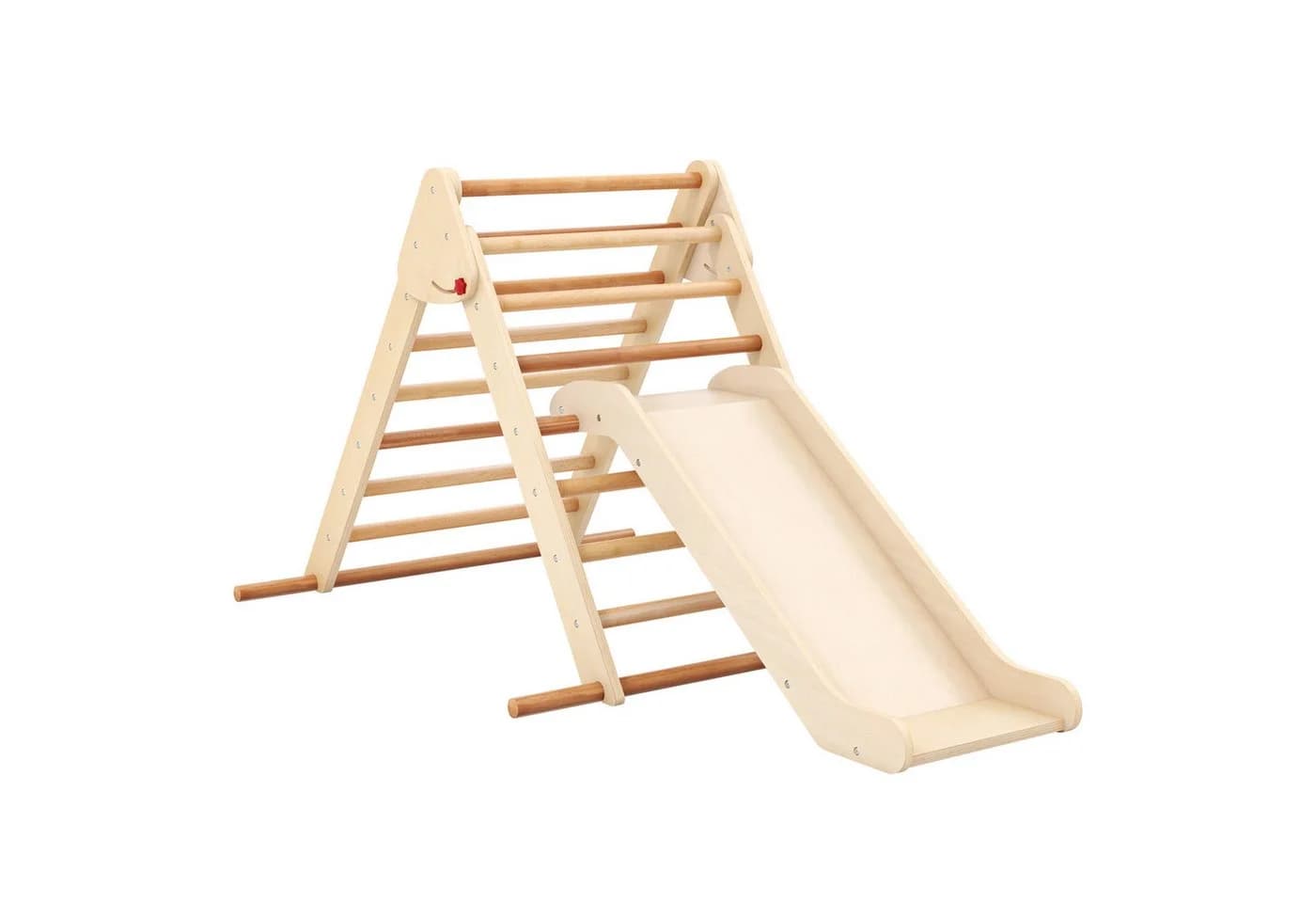 COSTWAY Klettergerüst Kletterdreieck mit Rutsche Holz klappbar - Bild 2
