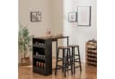 COSTWAY Bartisch Set 2 Personen Industriestil Holzmaserung Schwarz Bild 1