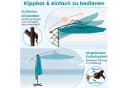 COSTWAY Sonnenschirm 300 cm rund mit Solar-LED-Beleuchtung und Ständer Bild 1