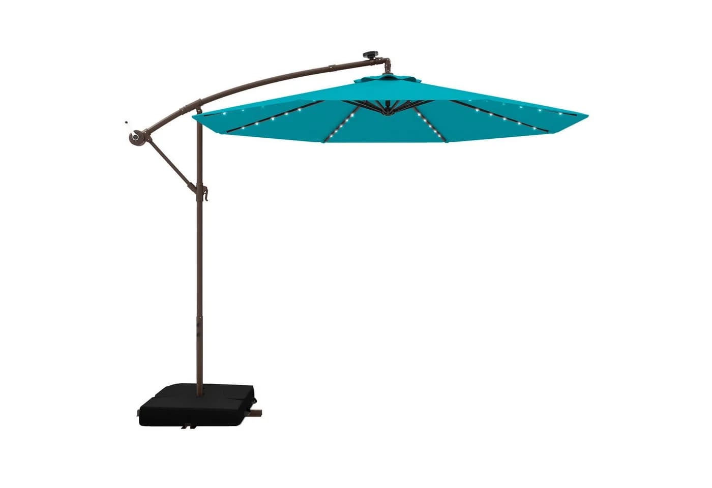 COSTWAY Sonnenschirm 300 cm rund mit Solar-LED-Beleuchtung und Ständer - Bild 2