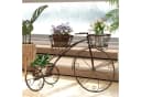 COSTWAY Blumenständer mit 3 Körben, Pflanzenständer Fahrrad, Metall, Bronze Bild 1