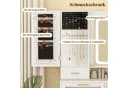 COSTWAY Schminktisch mit LED & Ladestation, Hocker, Spiegel, Schubladen Bild 4