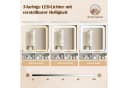 COSTWAY Schminktisch mit LED & Ladestation, Hocker, Spiegel, Schubladen Bild 5