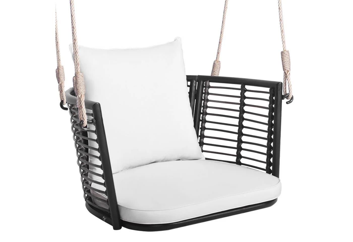 COSTWAY Hängesessel mit Kissen PE-Rattan Metall 180kg - Bild 2