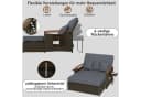 COSTWAY Loungebett 2-Personen PE-Rattan Braun mit verstellbarer Rückenlehne Bild 3
