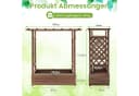 COSTWAY Hochbeet mit Rankgitter & Dach Tannenholz Braun Bild 4