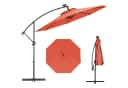 COSTWAY Sonnenschirm 300 cm Orange mit LED & Solar Bild 2