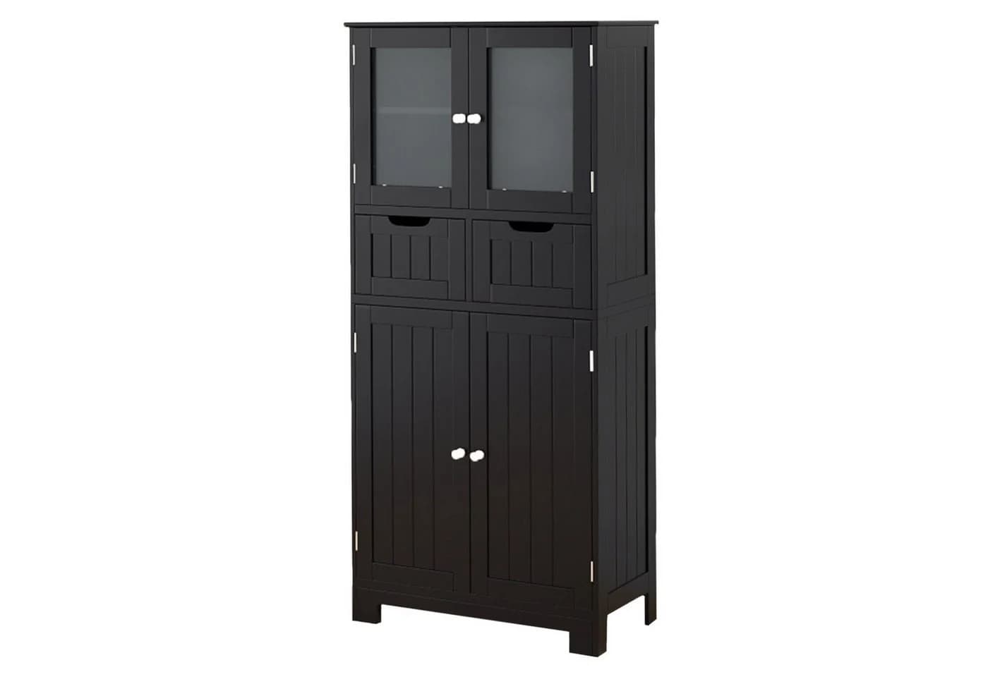 COSTWAY Badschrank mit Schublade, verstellbarem Regal, weiß 128cm - Bild 2