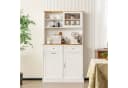 KOMFOTTEU Küchenbuffet mit Mülleimerhalter Weiß/Natur MDF Bild 1