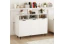 KOMFOTTEU Sideboard Küchenschrank Buffetschrank Weiß 3 Türen 3 Fächer Bild 1