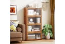 KOMFOTTEU Bücherregal, Vitrinenschrank aus Bambus Bild 5