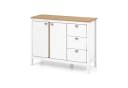 KOMFOTTEU Sideboard Buffetschrank mit Schubladen & Schrank Weiß/Natur Bild 2