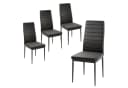 COSTWAY Esszimmerstuhl 4er Set Schwarz Kunstleder mit Rückenlehne Bild 2