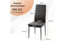 COSTWAY Esszimmerstuhl 4er Set Schwarz Kunstleder mit Rückenlehne Bild 3