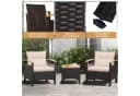 COSTWAY Balkonset 3-tlg. Rattan 2 Sessel Tisch Braun/Weiß Bild 3