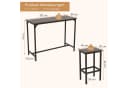 COSTWAY Bartisch 3-tlg. mit 2 Barhockern Braunschwarz Industriestil Bild 3