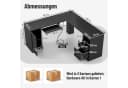 COSTWAY Eckschreibtisch L-Form mit Ladestation, Schrank & 2 Schubladen Bild 3