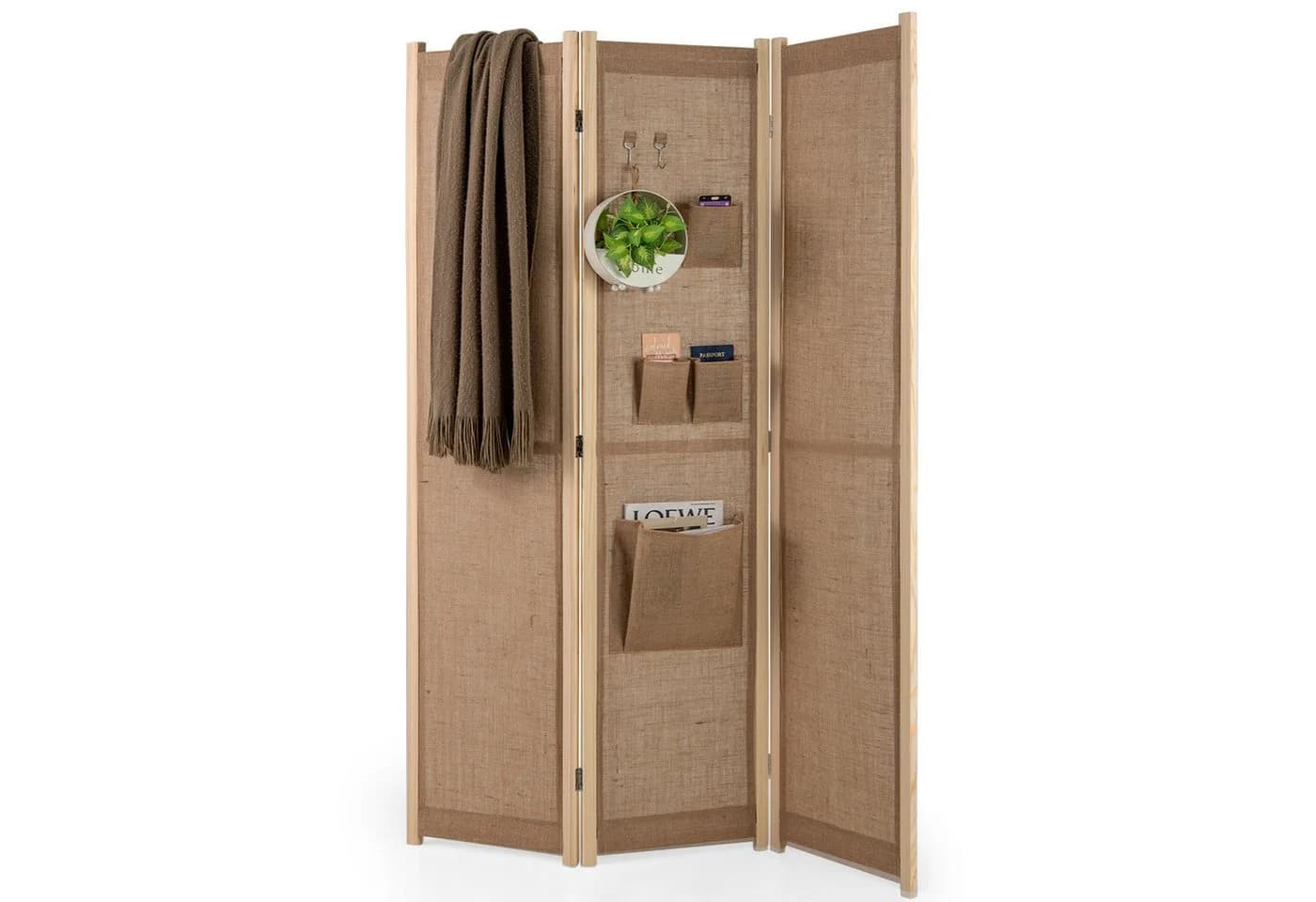 COSTWAY Raumteiler 170x121cm 3-tlg. Beige - Bild 2