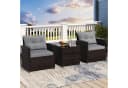 COSTWAY Gartenlounge-Set 3-tlg. Rattan Bild 1
