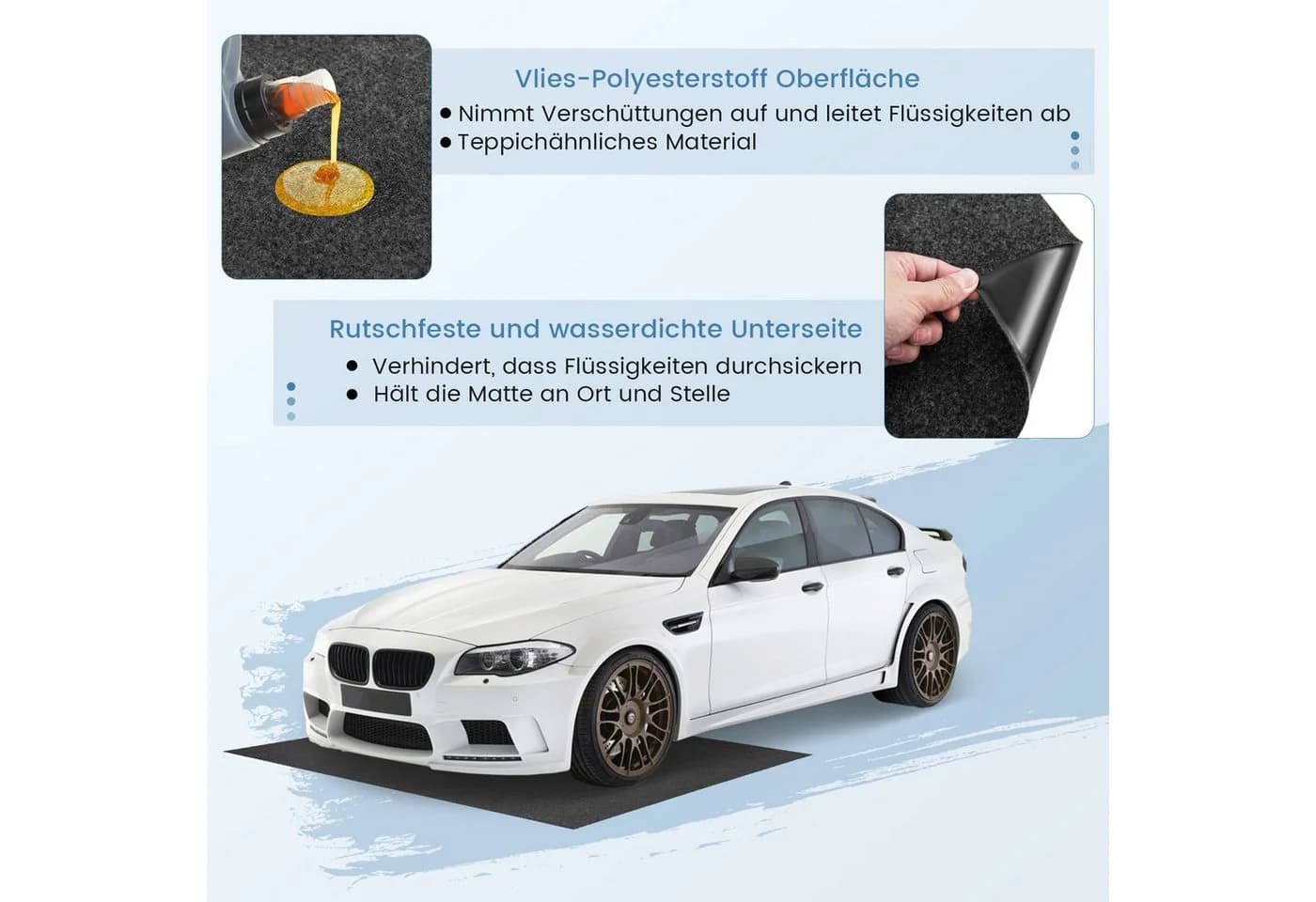 COSTWAY Antirutschmatte Grau Wasserdicht Wiederverwendbar - Bild 4