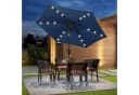 COSTWAY Sonnenschirm mit LED-Solar-Beleuchtung & Kurbel Bild 1