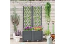 COSTWAY Blumenkasten 2-tlg. Grau mit Rankgitter Bild 1