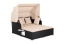 COSTWAY Loungebett Rattan 2-Personen mit Sonnendach Bild 2