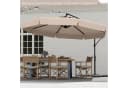 COSTWAY Sonnenschirm Ampelschirm Beige mit Volant & Schutzhülle Bild 1