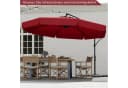 COSTWAY Sonnenschirm Ampelschirm Rot mit Volant und Schutzhülle Bild 1