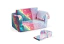 KOMFOTTEU Kindersofa ausklappbar mit leuchtenden Mustern Flanellbezug Bild 2