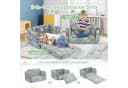 KOMFOTTEU Kindersofa ausklappbar mit Flanellbezug & Leuchtmotiven Bild 3