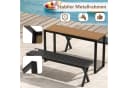 KOMFOTTEU Gartentisch Braun Schwarz WPC Metall wetterfest Bild 5