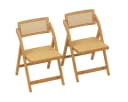 COSTWAY Klappstuhl 2er Set Esszimmerstühle Bambus Natur Bild 2
