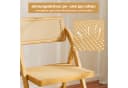 COSTWAY Klappstuhl 2er Set Esszimmerstühle Bambus Natur Bild 4
