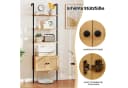 COSTWAY 5-stöckiges Leiterregal mit Schrank Natur Metall Bild 4