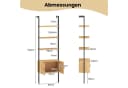 COSTWAY 5-stöckiges Leiterregal mit Schrank Natur Metall Bild 5