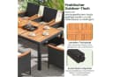 COSTWAY Garten-Essgruppe 9-tlg. Braun Rattan Akazienholz mit Kissen Bild 5