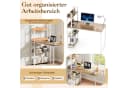 COSTWAY Schreibtisch mit Ladestation, Metall, 120x65cm Bild 4