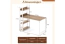COSTWAY Schreibtisch mit Ladestation, Metall, 120x65cm Bild 5