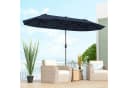 COSTWAY Terrassenschirm 396x201 cm Beige mit Kurbel & Ständer Bild 1