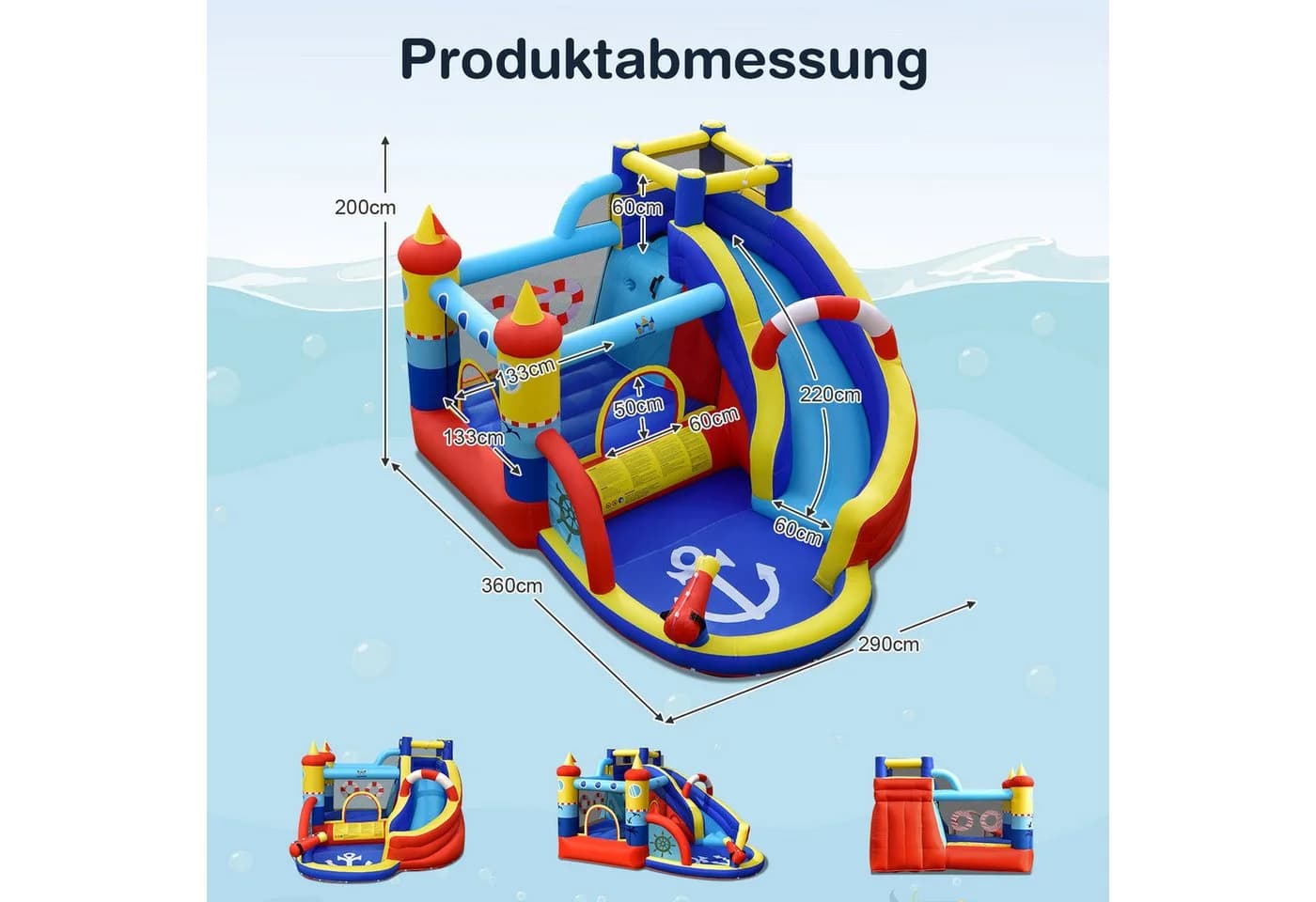 COSTWAY Hüpfburg mit Wasserrutsche und Planschbecken - Bild 3