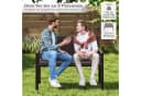 COSTWAY Gartenbank 2-Sitzer PE-Rattan mit Kissen grau/braun Bild 1
