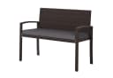 COSTWAY Gartenbank 2-Sitzer PE-Rattan mit Kissen grau/braun Bild 2