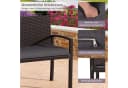 COSTWAY Gartenbank 2-Sitzer PE-Rattan mit Kissen grau/braun Bild 4