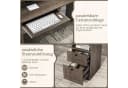 COSTWAY Eckschreibtisch L-Form mit Ladestation, Schrank, 2 Schubladen Grau Bild 5